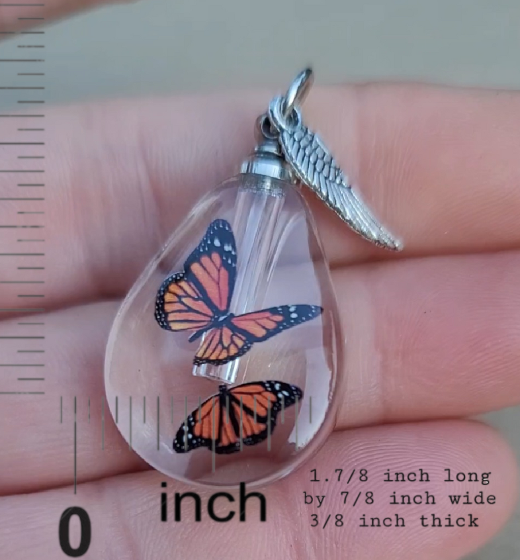 Fill Yourself Angel Wing Butterfly Crystal Cremation Jewelry Urn