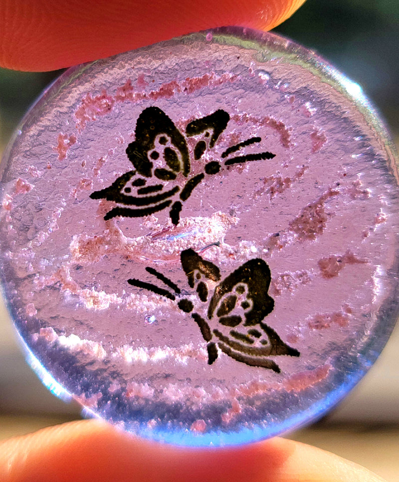 Butterfly Cremation Pocket Stones 4 (set) Ashes InFused Glass 1 inch stones in Velvet Bag